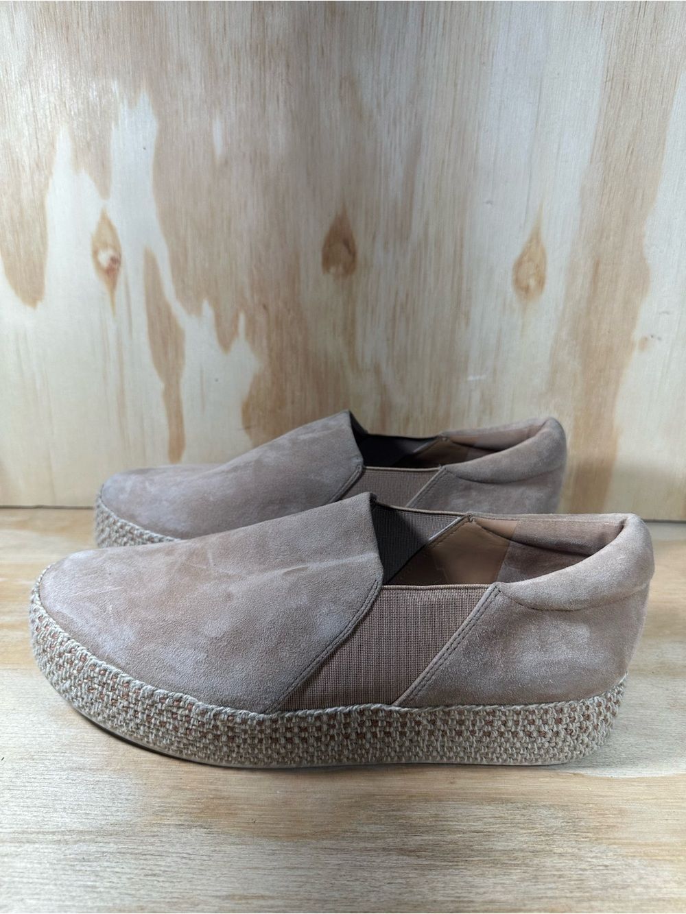 Vince Taupe Suede Slip-On Platform Sneakers Women’s Size 8